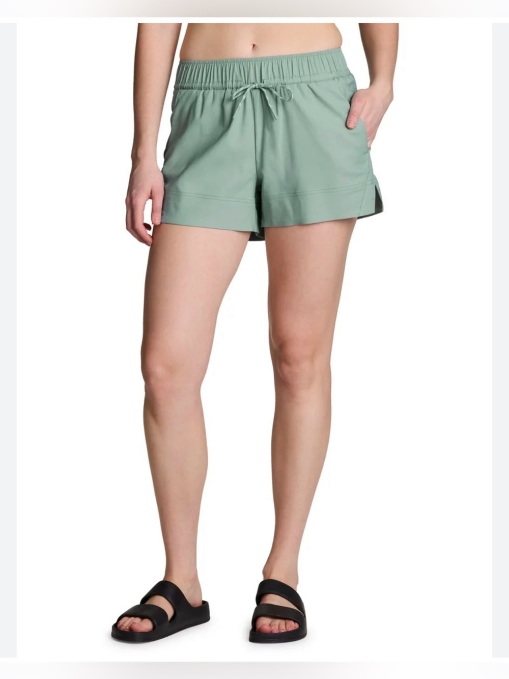 Avalanche Women's Drawstring Athletic Shorts in Sage Green